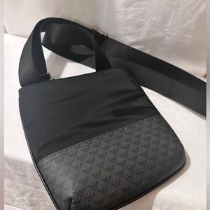 Emporia Armani Small Crossbody Bag Blk and Grey